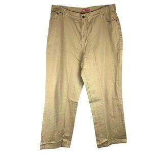 Womans 18W 5-Pocket Preppy Academia Outdoor Natural Fit Khaki Pants 100% Cotton